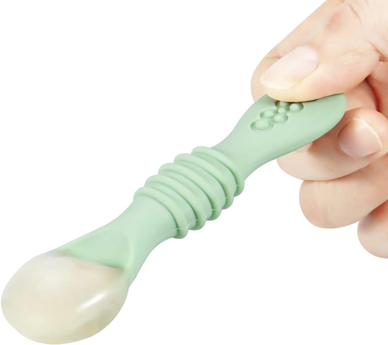 PandaEar 7 Pack Baby Led Weaning Spoons| Silicone Baby Spoons Self Feeding Utensils, Toddler Infant Feeding Spoon First Stage - Image 5